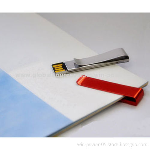 Promotional Mini USB Flash Drives, Book Clip with High-speed USB2.0 Interface, Used for PC